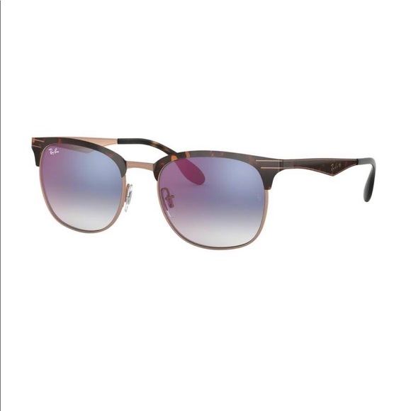 Ray Ban 53mm blue-gradient, tortoise-gold metal